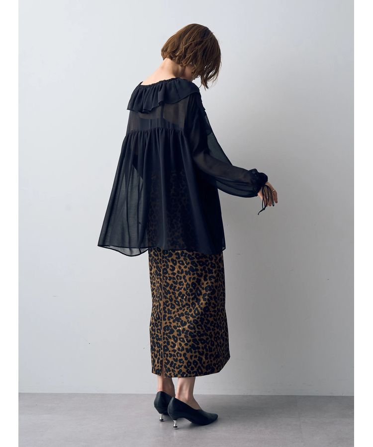 YECCA VECCA「ラッフルストリングシアーブラウス」|シャツ・ブラウス|