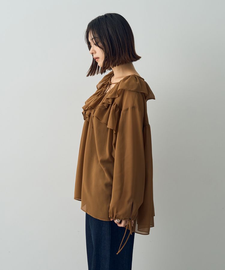 YECCA VECCA「ラッフルストリングシアーブラウス」|シャツ・ブラウス|