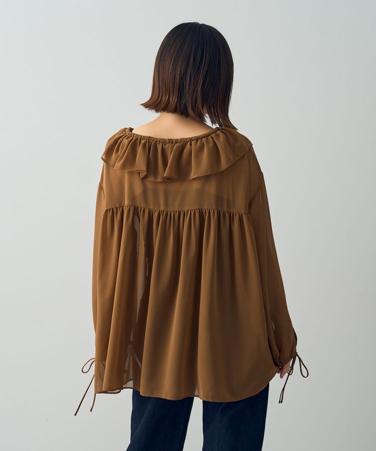YECCA VECCA「ラッフルストリングシアーブラウス」|シャツ・ブラウス|