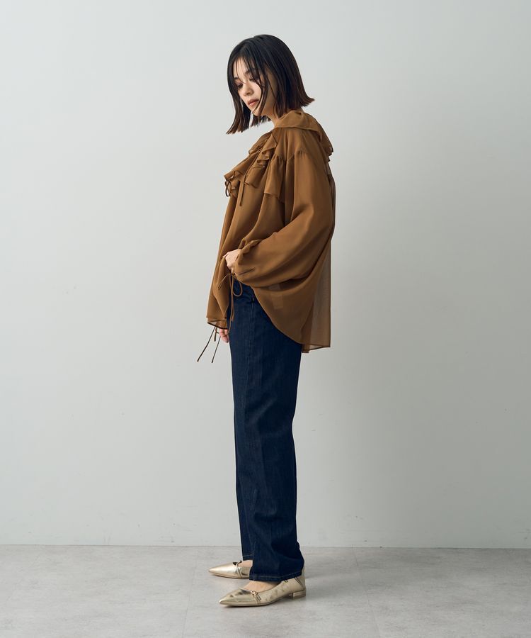 YECCA VECCA「ラッフルストリングシアーブラウス」|シャツ・ブラウス|