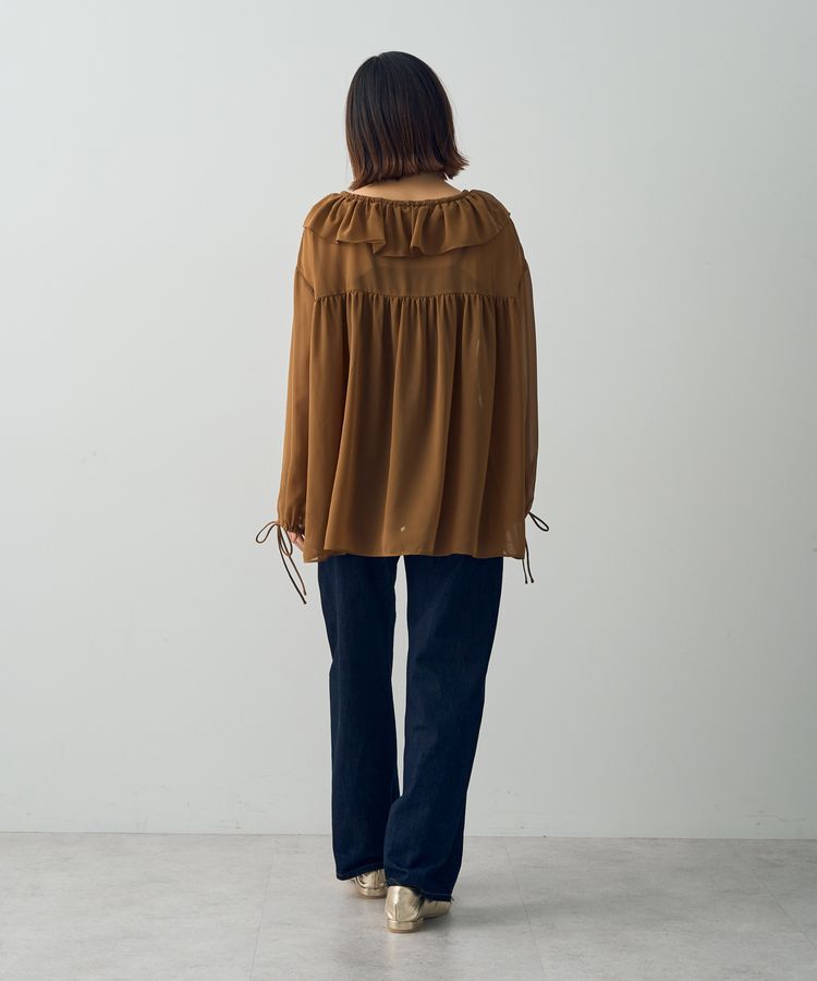YECCA VECCA「ラッフルストリングシアーブラウス」|シャツ・ブラウス|