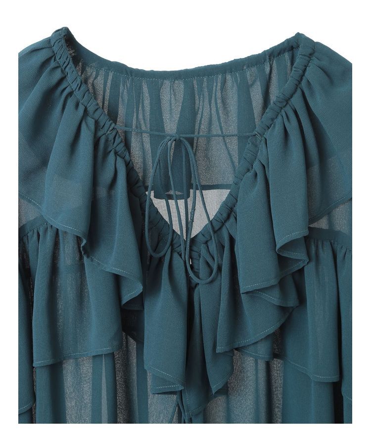YECCA VECCA「ラッフルストリングシアーブラウス」|シャツ・ブラウス|