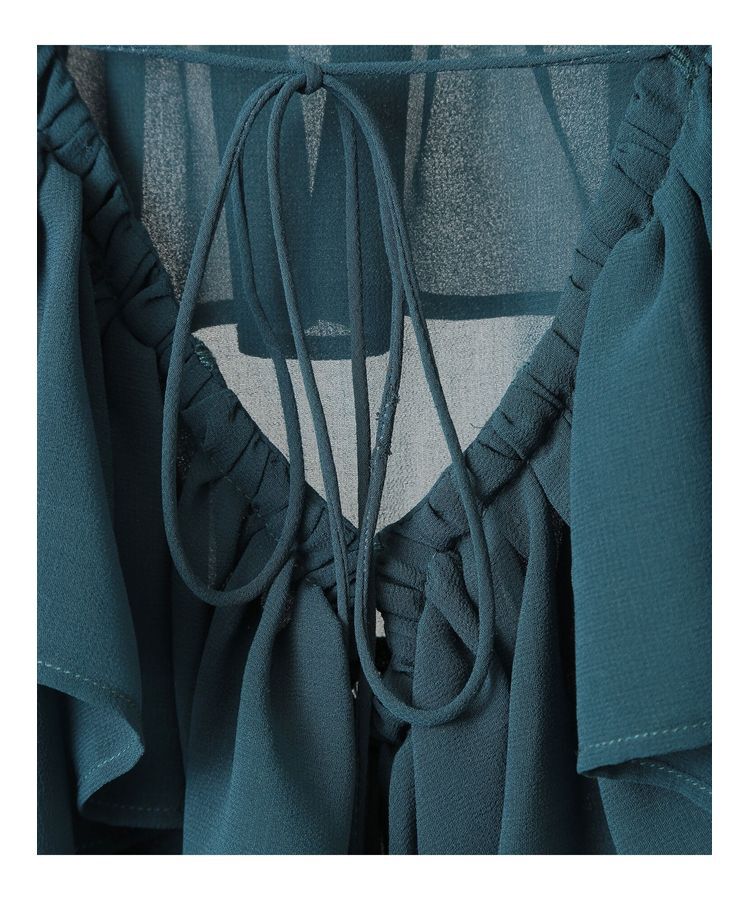 YECCA VECCA「ラッフルストリングシアーブラウス」|シャツ・ブラウス|