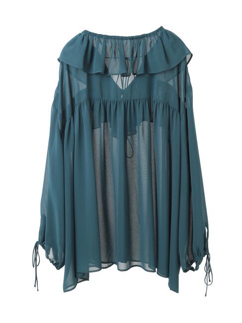 YECCA VECCA「ラッフルストリングシアーブラウス」|シャツ・ブラウス|