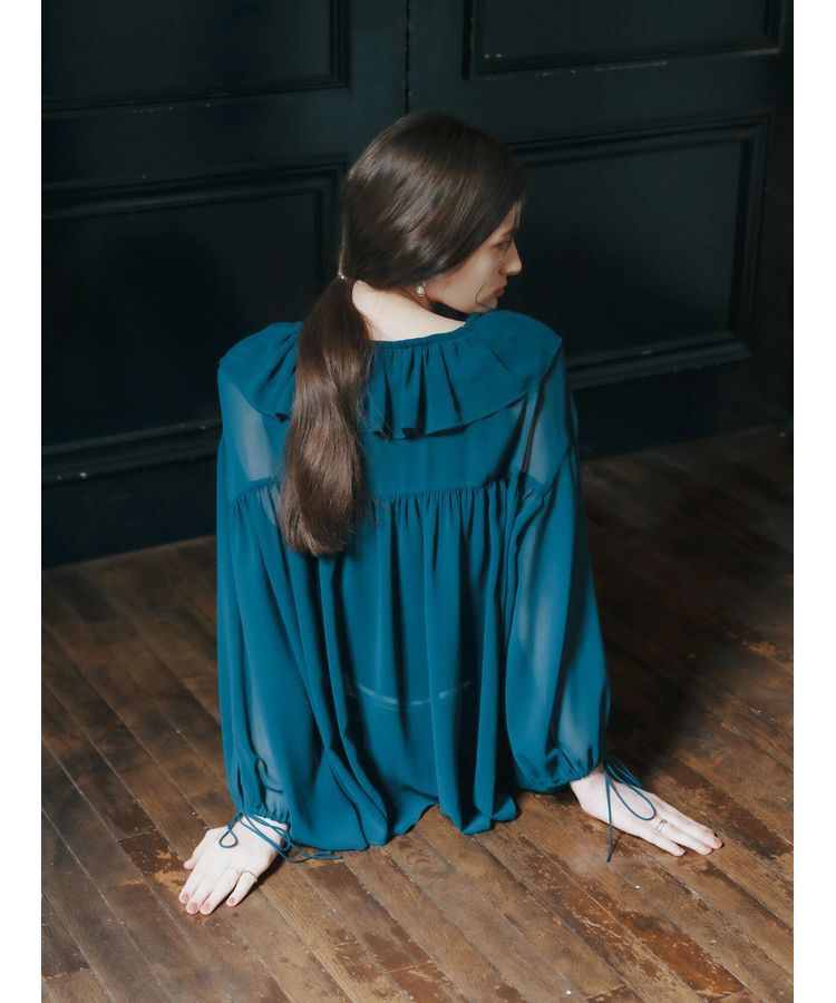 YECCA VECCA「ラッフルストリングシアーブラウス」|シャツ・ブラウス|