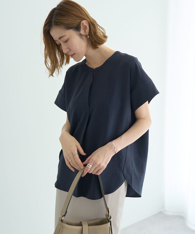 YECCA VECCA「タックスキッパーブラウス」|シャツ・ブラウス|Navy