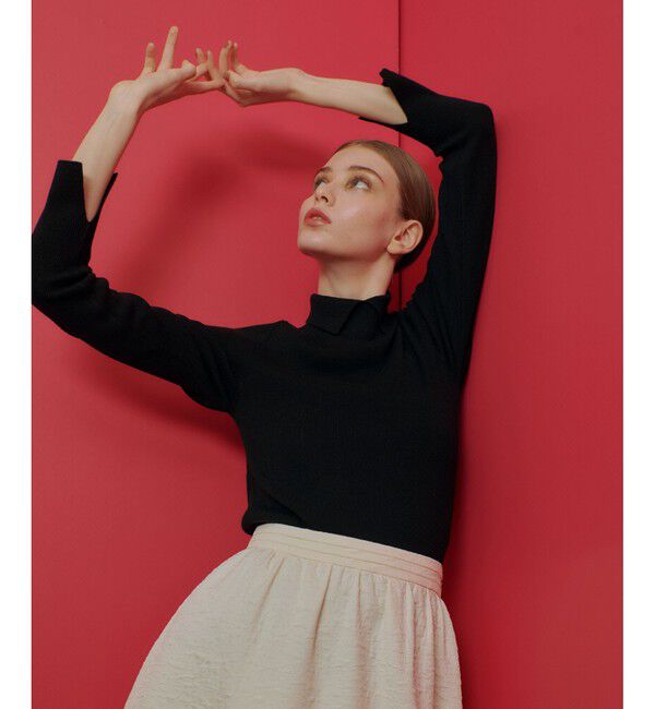 LOULOU WILLOUGHBY「【LOULOU WILLOUGHBY】レギュラーカラータートルネックプルオーバー」|ニット・セーター|ブラック