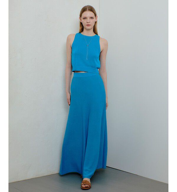 allureville「ハイゲージペーパーヤーンフレアスカート」|フレア|