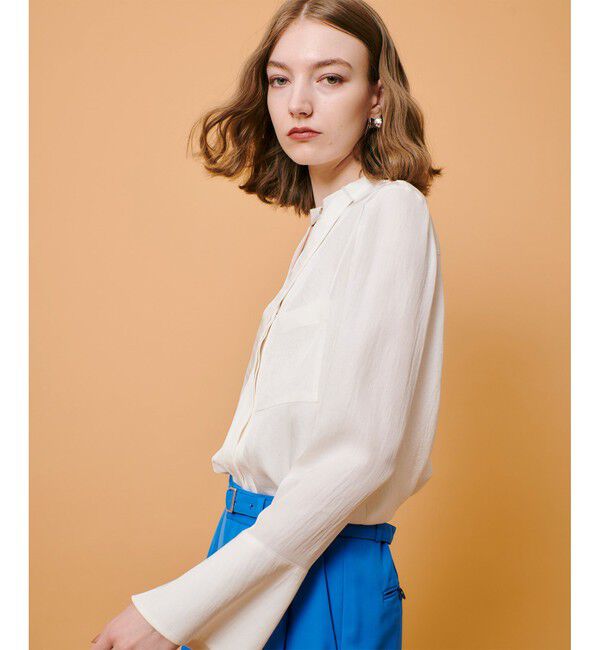 allureville「フリュイドオーバーラップブラウス」|シャツ・ブラウス|