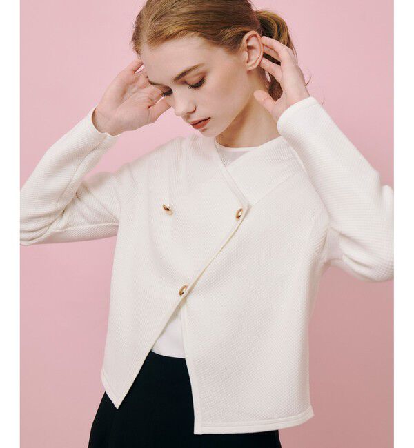 LOULOU WILLOUGHBY「【LOULOU WILLOUGHBY】ハーフW 2WAY ジャケット」|ニット・セーター|オフホワイト
