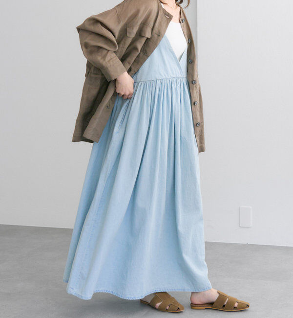  「【リバイバル / WEB限定】綿麻デニムワンピース」|ワンピース|