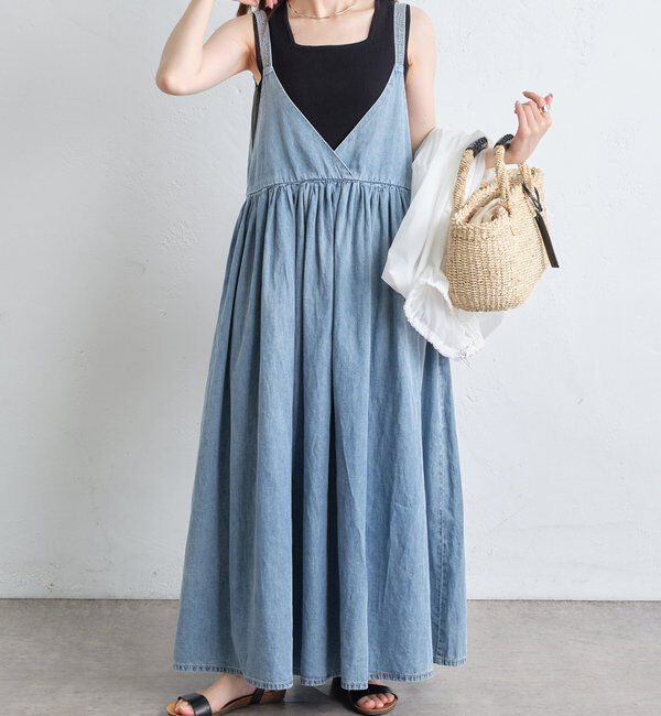  「【リバイバル / WEB限定】綿麻デニムワンピース」|ワンピース|