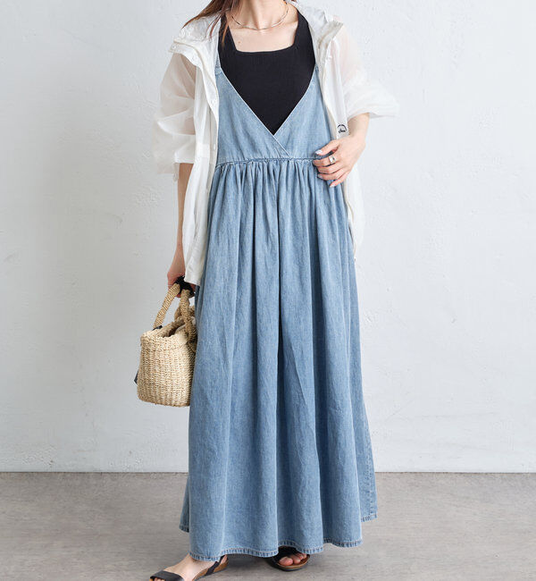  「【リバイバル / WEB限定】綿麻デニムワンピース」|ワンピース|