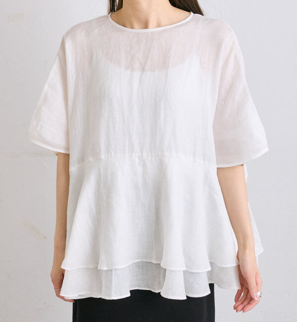  「【＠sein___000企画】ラミー2枚重ねペプラムブラウス」|プルオーバー|