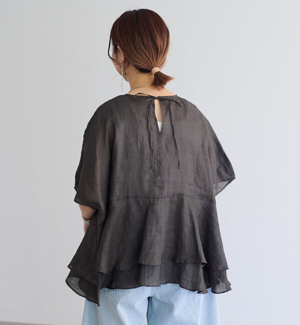  「【＠sein___000企画】ラミー2枚重ねペプラムブラウス」|プルオーバー|