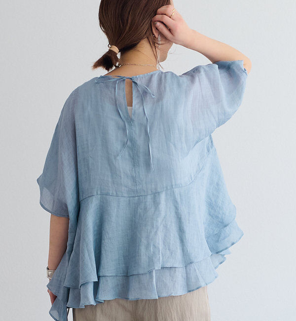  「【＠sein___000企画】ラミー2枚重ねペプラムブラウス」|プルオーバー|