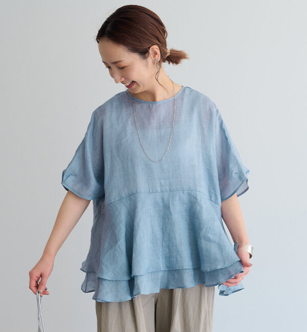  「【＠sein___000企画】ラミー2枚重ねペプラムブラウス」|プルオーバー|