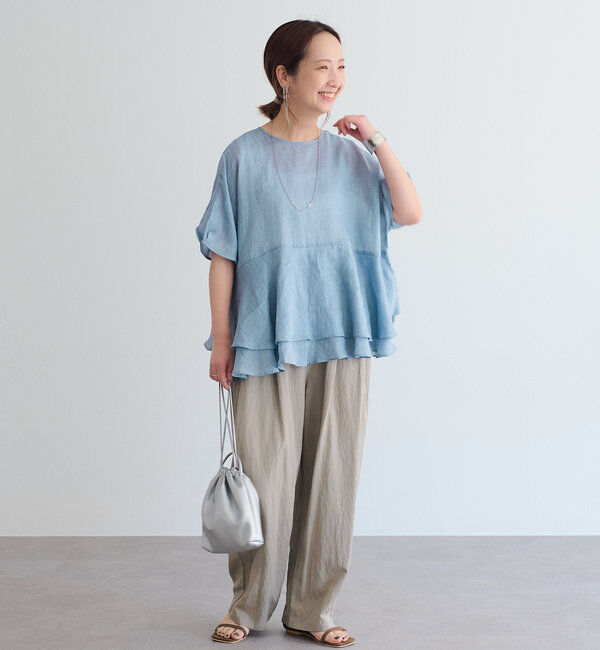  「【＠sein___000企画】ラミー2枚重ねペプラムブラウス」|プルオーバー|