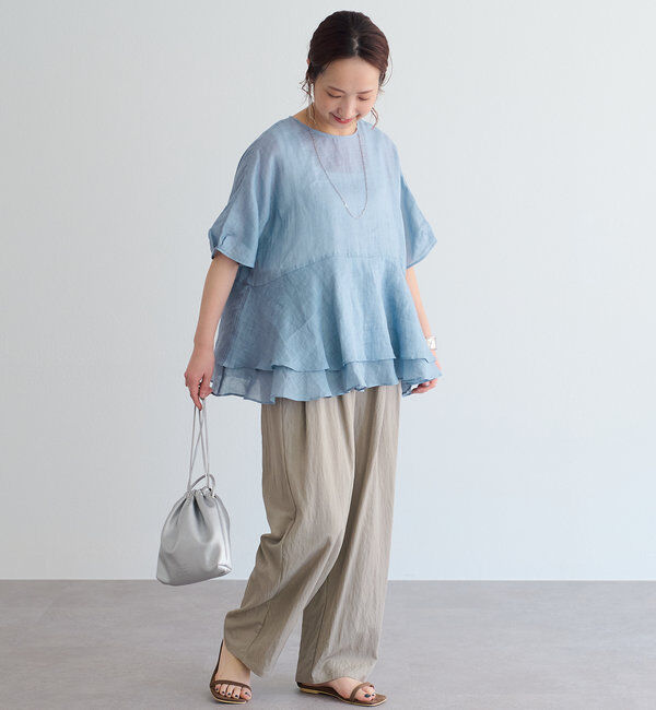  「【＠sein___000企画】ラミー2枚重ねペプラムブラウス」|プルオーバー|