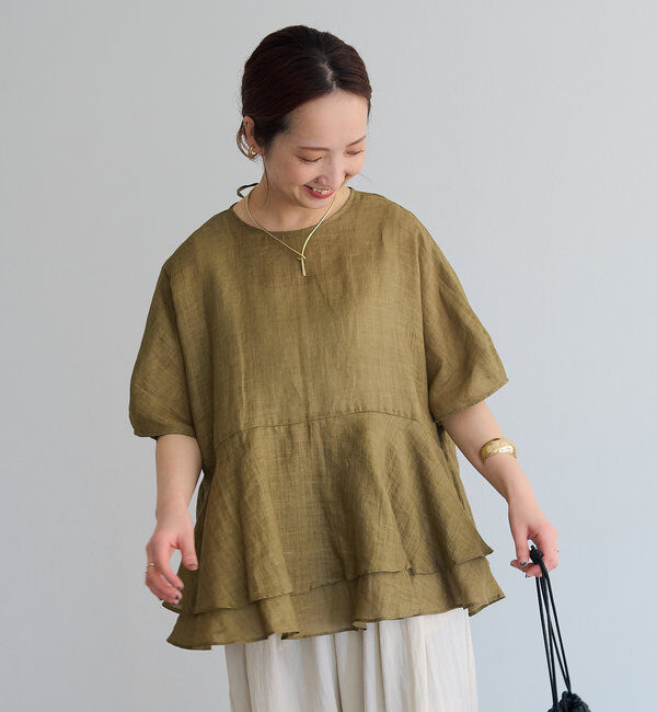  「【＠sein___000企画】ラミー2枚重ねペプラムブラウス」|プルオーバー|