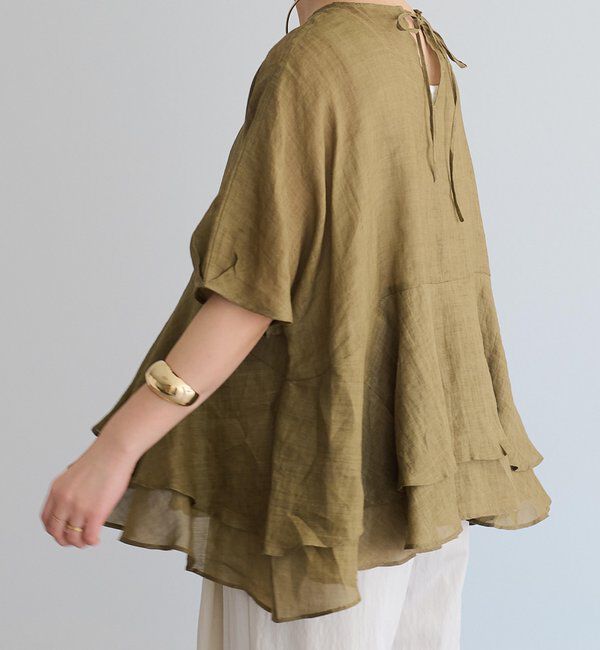  「【＠sein___000企画】ラミー2枚重ねペプラムブラウス」|プルオーバー|