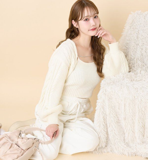  「ケーブルニットアンサンブル」|ニット・セーター|
