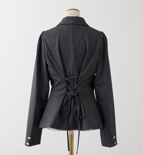 「【premiumorder】後ろレースアップテーラードジャケット/SM展開」|テーラードジャケット|