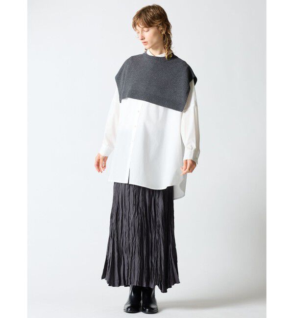 mizuiro ind「mizuiro ind ショートポンチョ」|ベスト・ジレ|