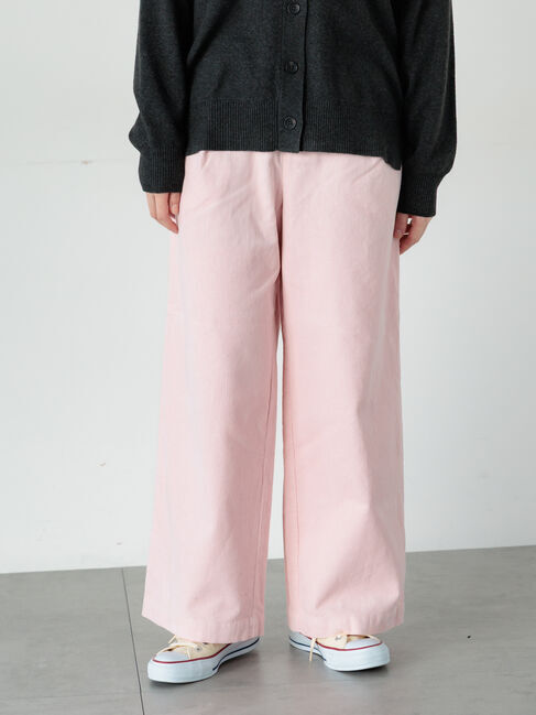 Lugnoncure「細コーデュロイタックワイドパンツ」|その他|ピンク
