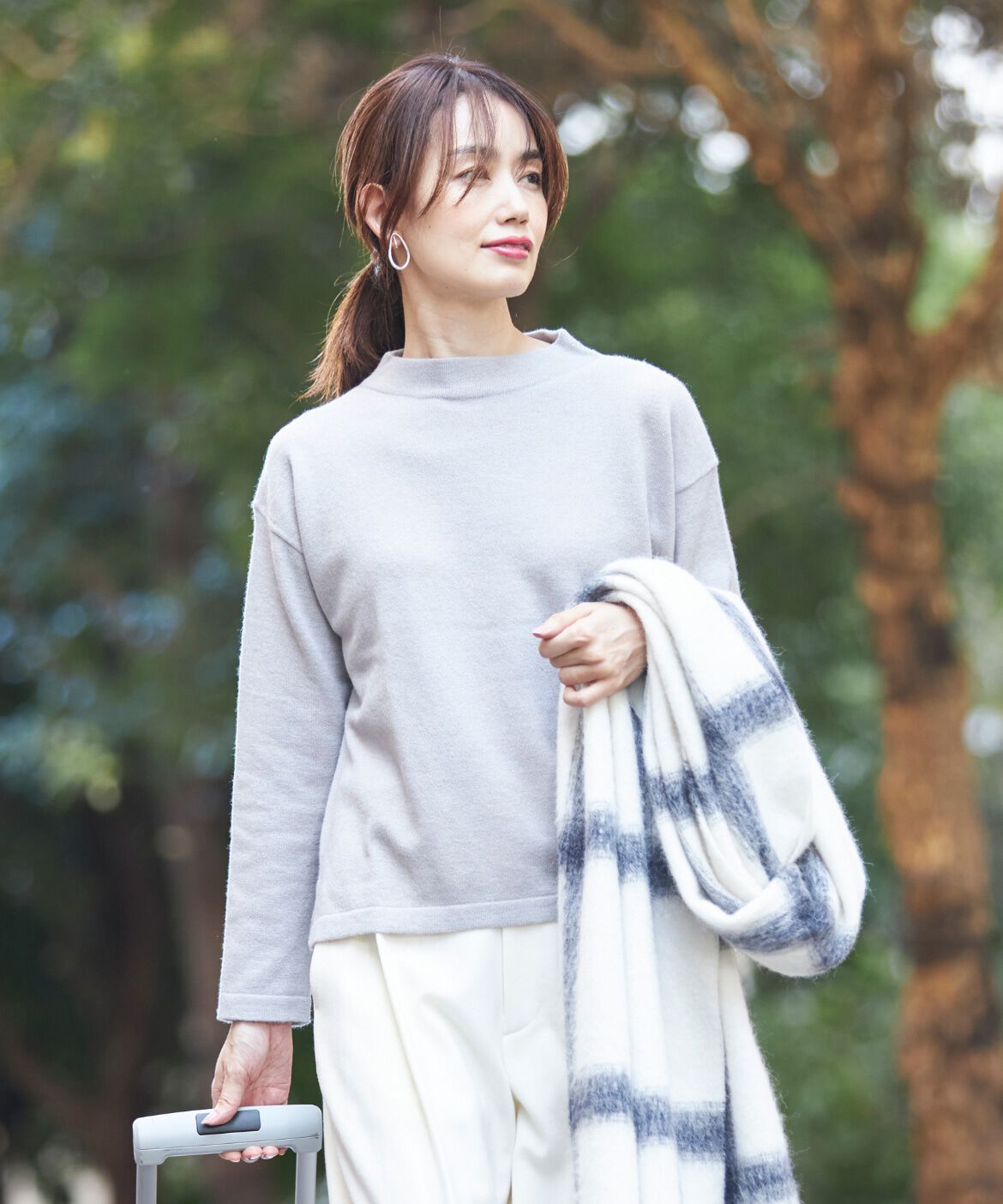 INED「モックネックプルオーバーニット」|ニット・セーター|グレーベージ 3