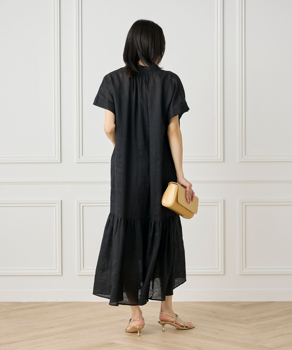 INED「リネンギャザーデザインワンピース」|ワンピース|