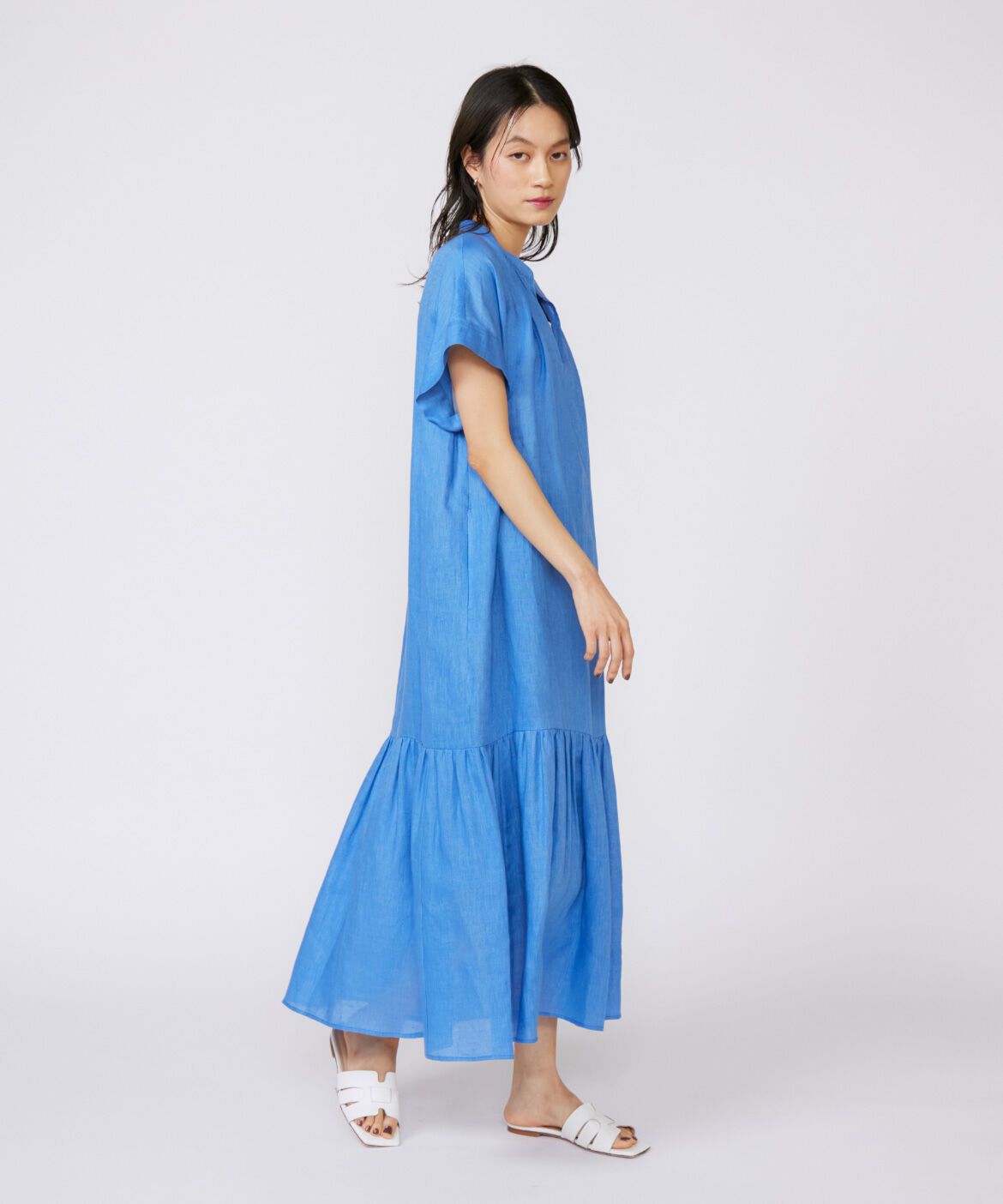 INED「リネンギャザーデザインワンピース」|ワンピース|