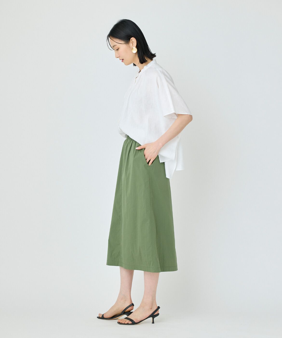 7-IDconcept.「ポンチョ風バンドカラーブラウス」|シャツ・ブラウス|