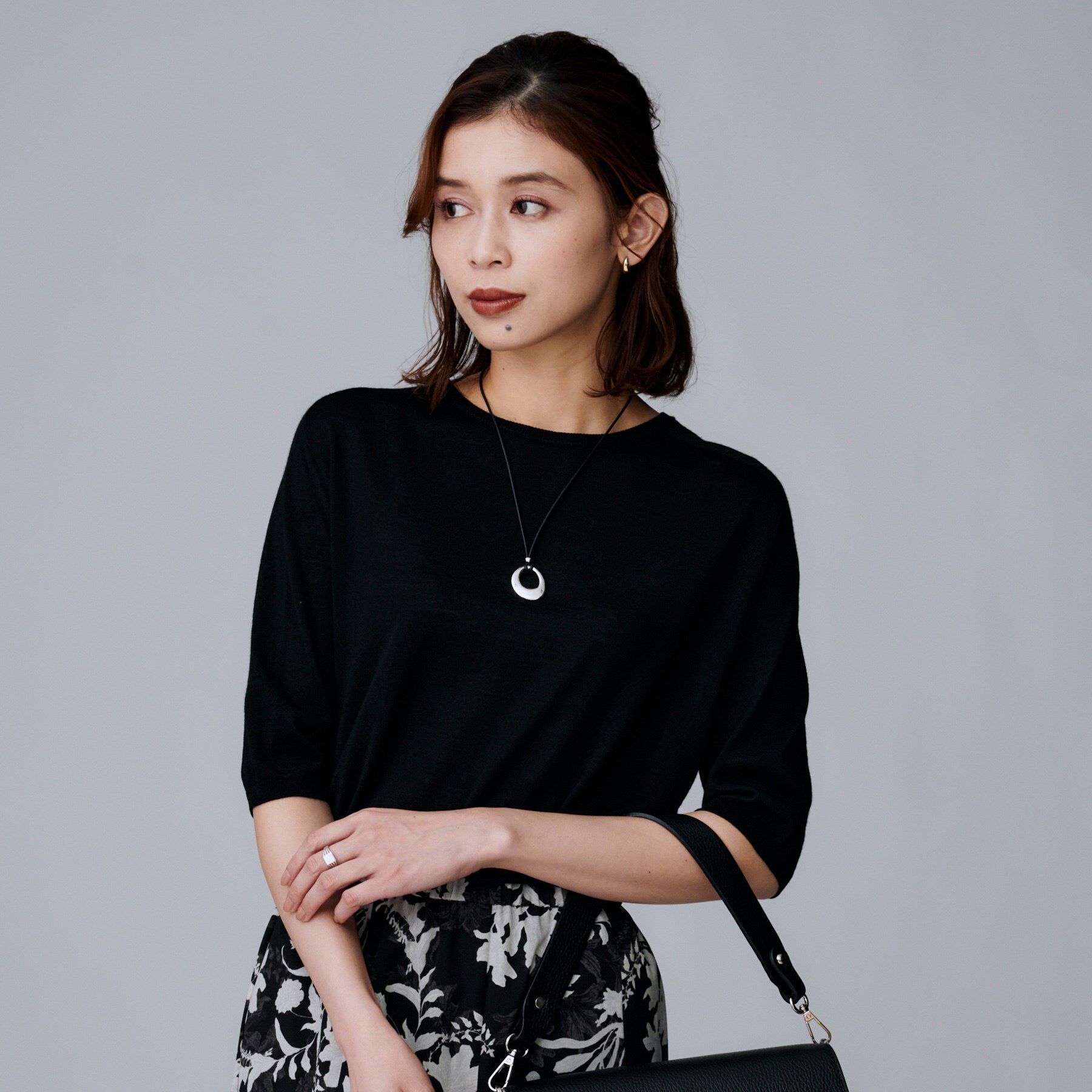 UNTITLED「【アンサンブル可/六分袖/洗える】ウールシルクニット」|ニット・セーター|