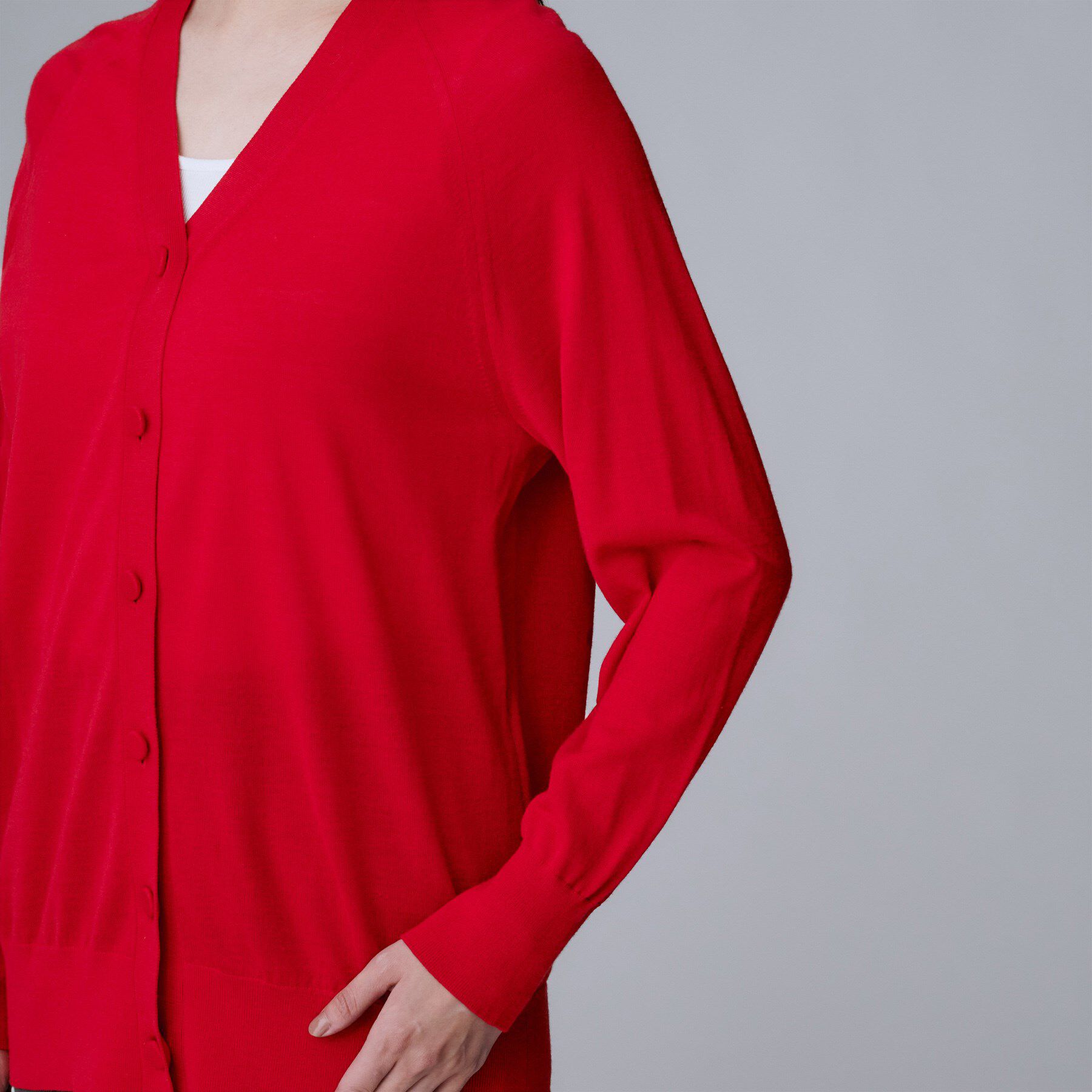 UNTITLED「【アンサンブル可/洗える/Vネック】ウールシルクカーディガン」|カーディガン|