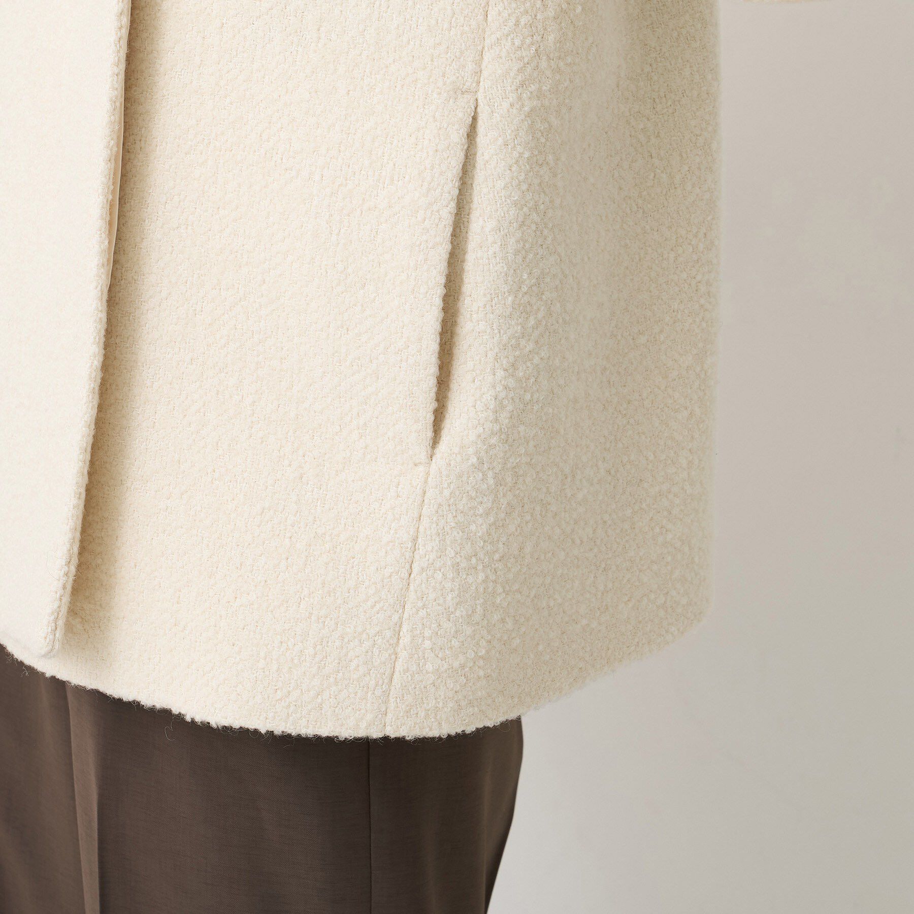 UNTITLED「【ツイード風/スタンドカラー】ファンシーヘリンボンコート」|その他|