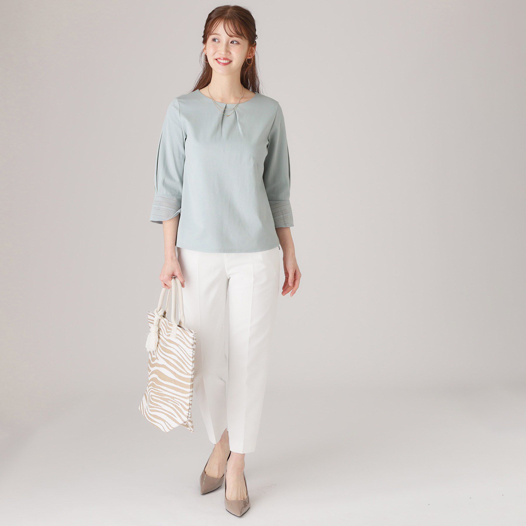 COUP DE CHANCE「【洗える／日本製／きれいめジャージ素材】レース使いプルオーバー」|シャツ・ブラウス|