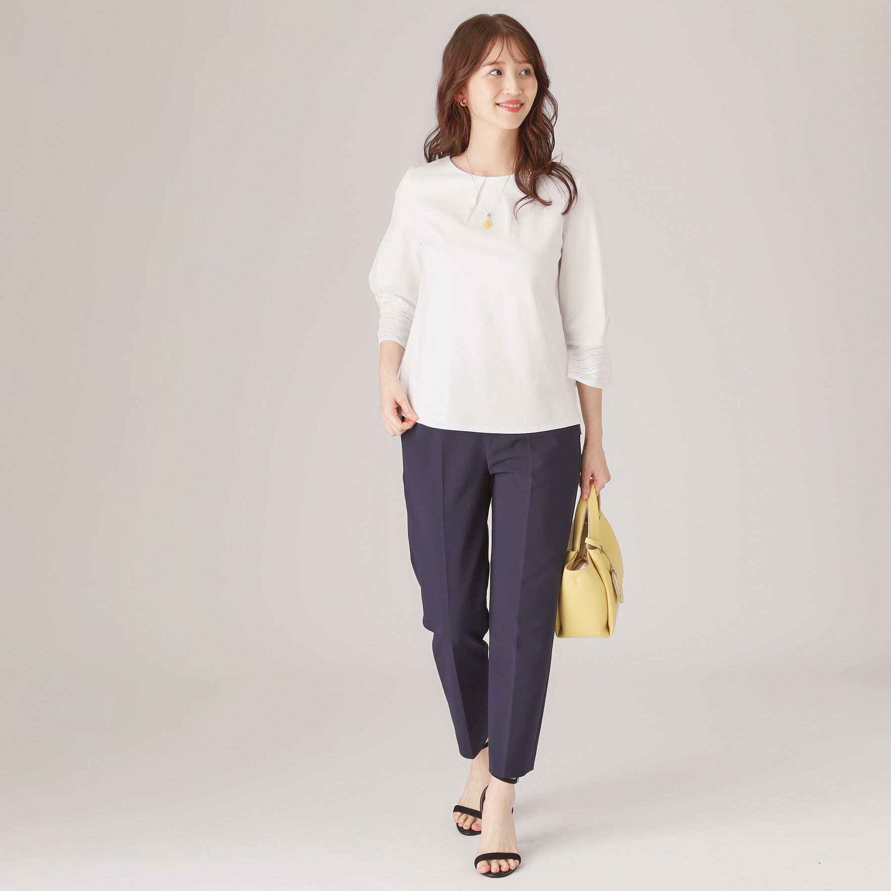 COUP DE CHANCE「【洗える／日本製／きれいめジャージ素材】レース使いプルオーバー」|シャツ・ブラウス|