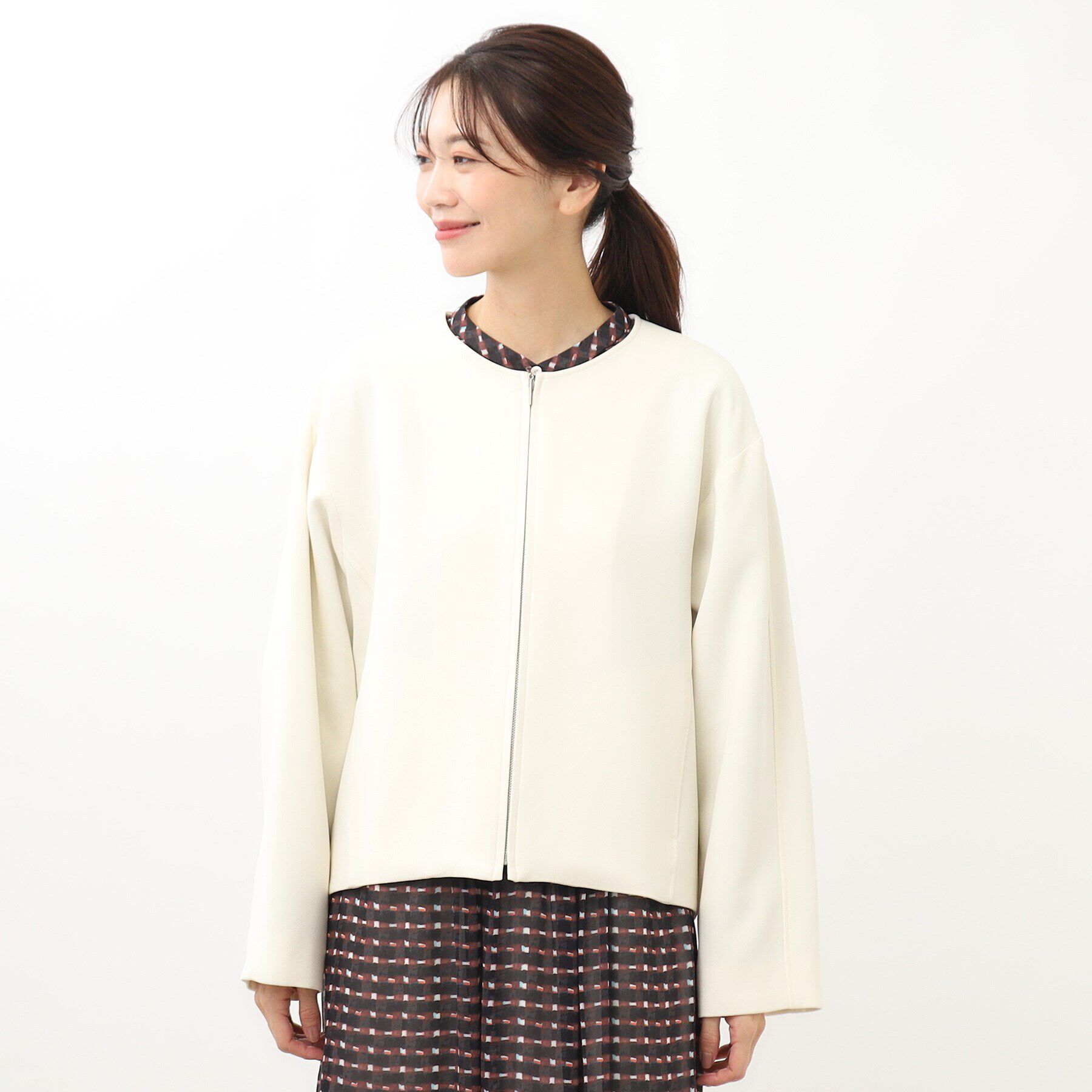 Reflect「【手洗い可】バックギャザーデザインブルゾン」|ブルゾン・スタジャン|