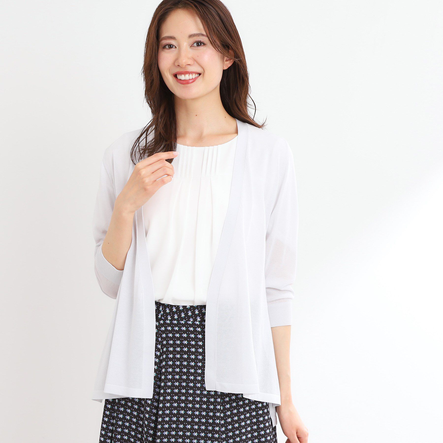 Reflect「【WEB先行カラーあり／手洗い可】涼しげスリットカーディガン」|カーディガン|