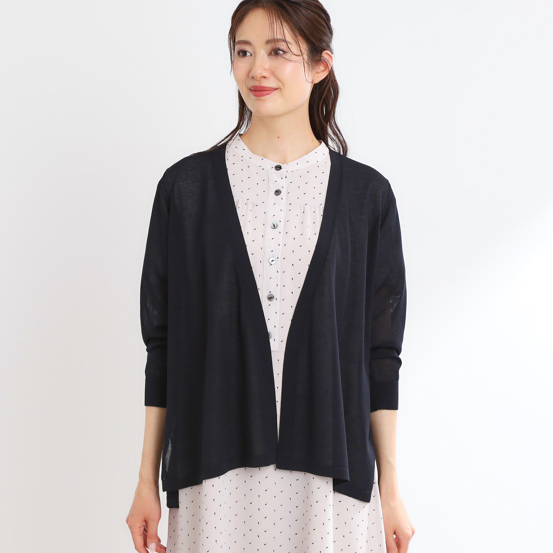 Reflect「【WEB先行カラーあり／手洗い可】涼しげスリットカーディガン」|カーディガン|