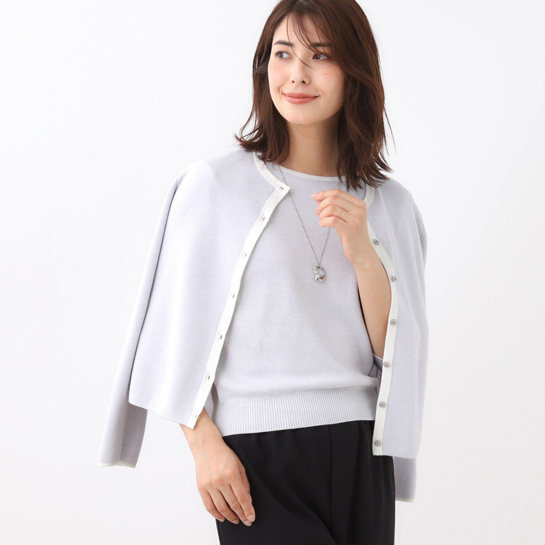 Reflect「【秋映え／単品使い◎／すっきり見え】ブローチ付きニットアンサンブル」|その他|