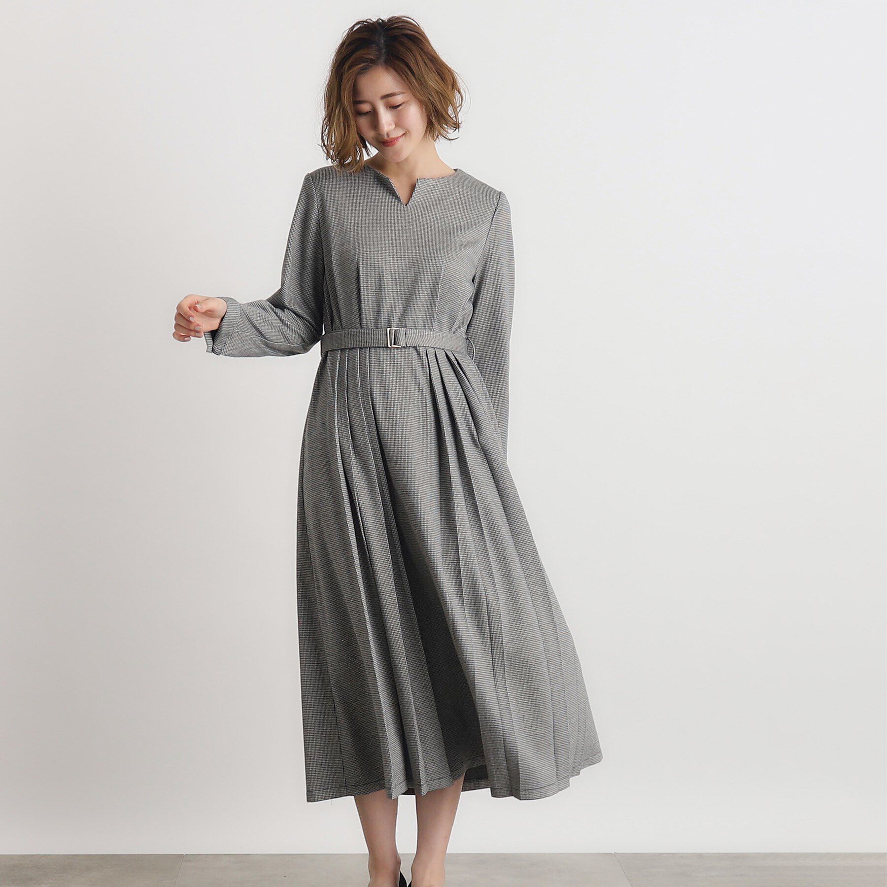 grove「カットジャカードワンピース」|ワンピース|ブラック(219)