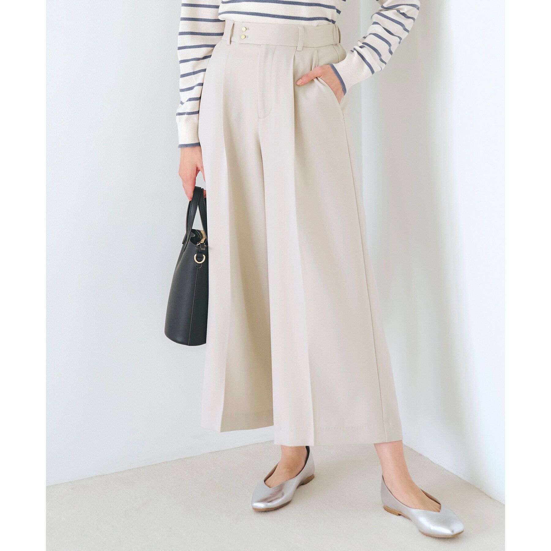 grove「クロップドワイドパンツ」|その他|ライトベージュ(05