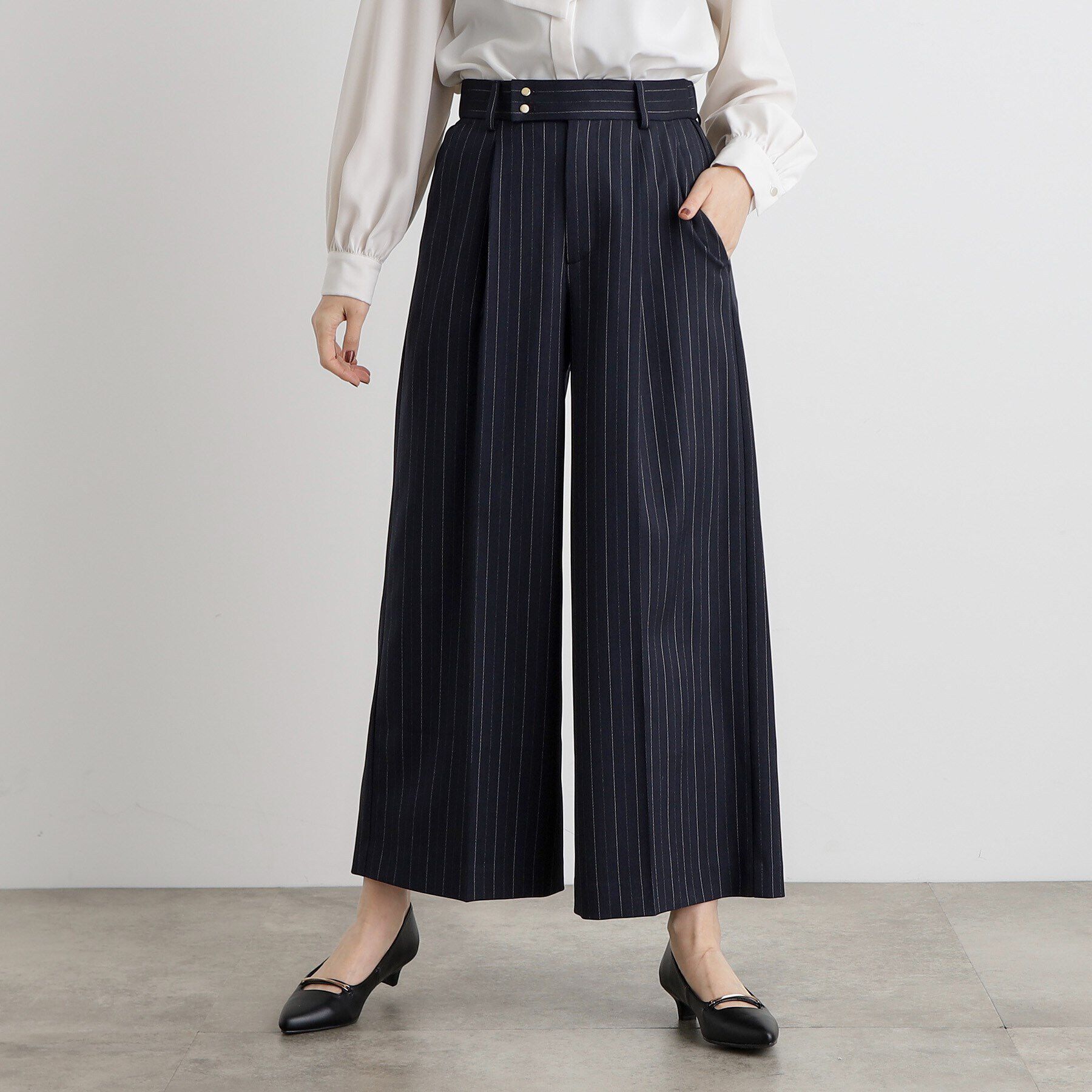 grove「クロップドワイドパンツ」|その他|ブルー(393)