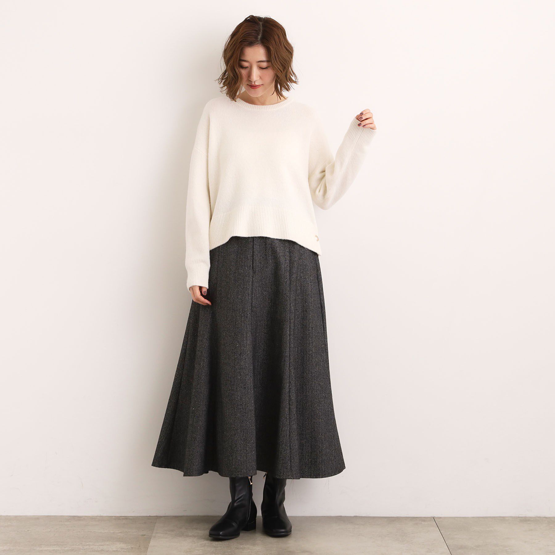 grove「【石川梨華さん着用】【洗える】レイヤードにもおすすめ！サイド釦ニット」|ニット・セーター|