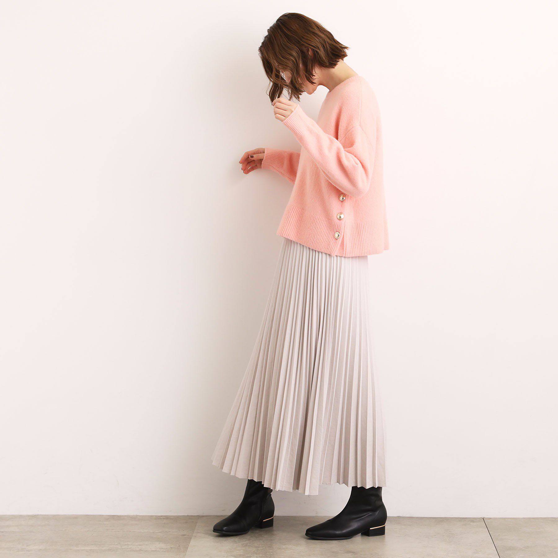 grove「【石川梨華さん着用】【洗える】レイヤードにもおすすめ！サイド釦ニット」|ニット・セーター|