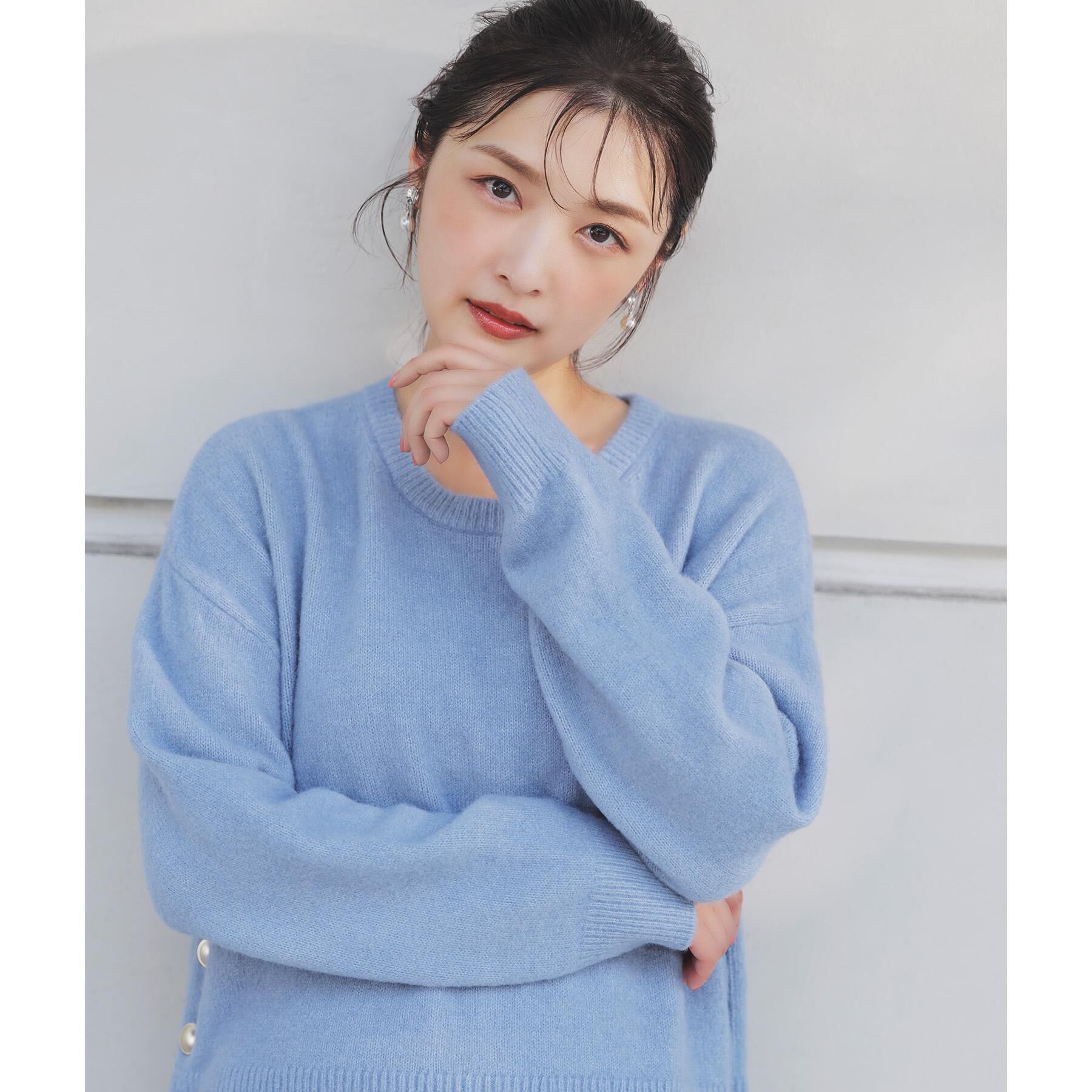 grove「【石川梨華さん着用】【洗える】レイヤードにもおすすめ！サイド釦ニット」|ニット・セーター|