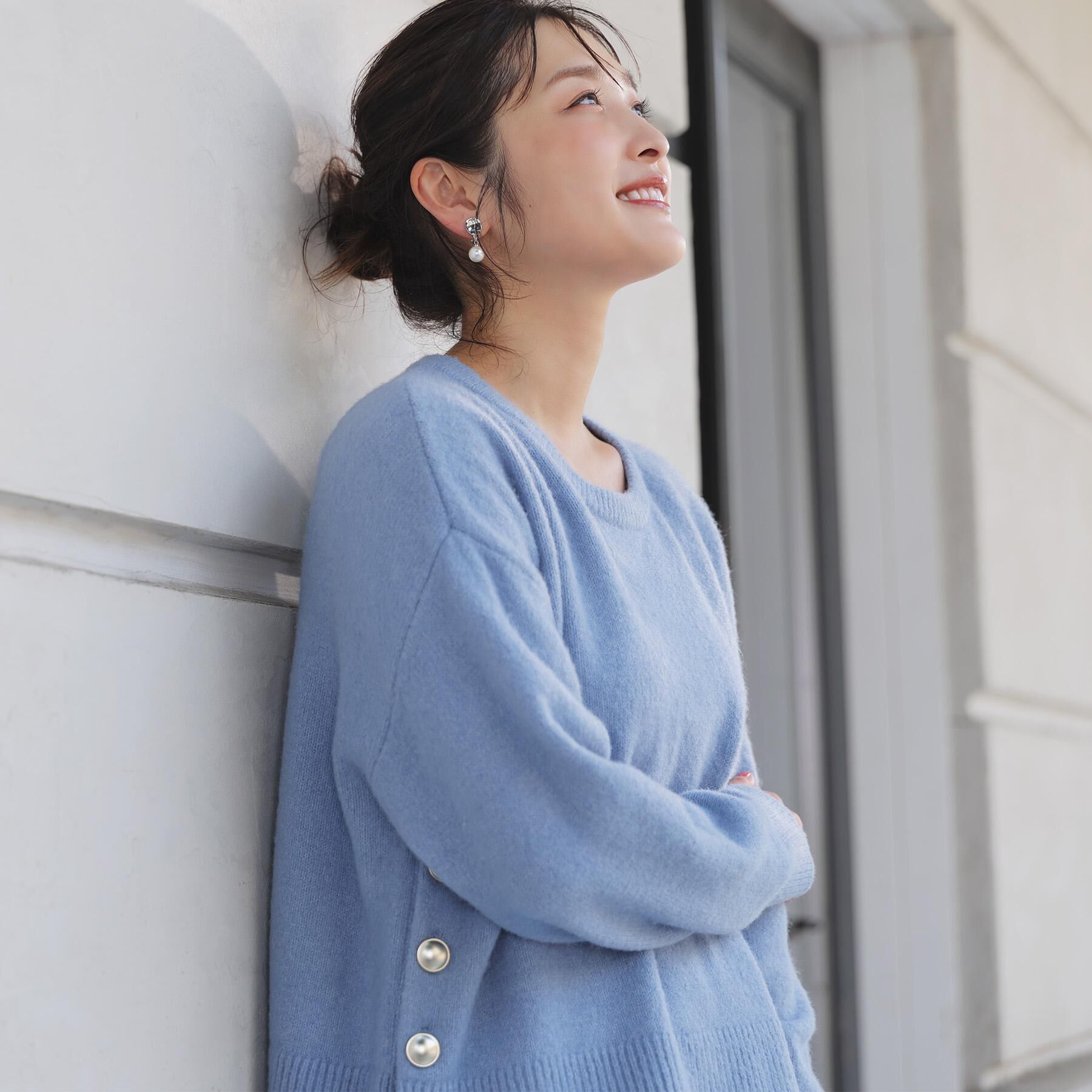 grove「【石川梨華さん着用】【洗える】レイヤードにもおすすめ！サイド釦ニット」|ニット・セーター|