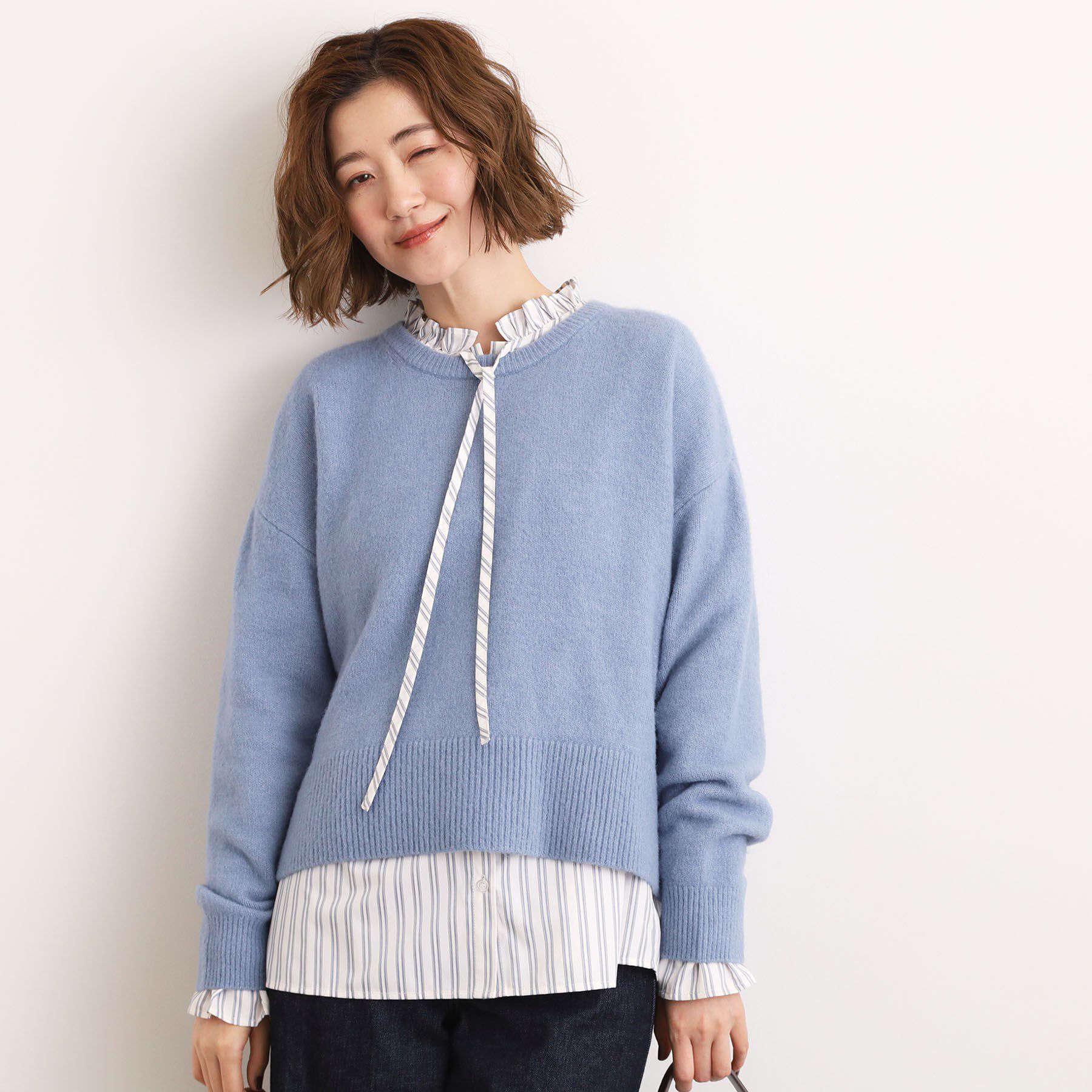 grove「【石川梨華さん着用】【洗える】レイヤードにもおすすめ！サイド釦ニット」|ニット・セーター|